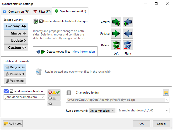 FreeFileSync功能画面