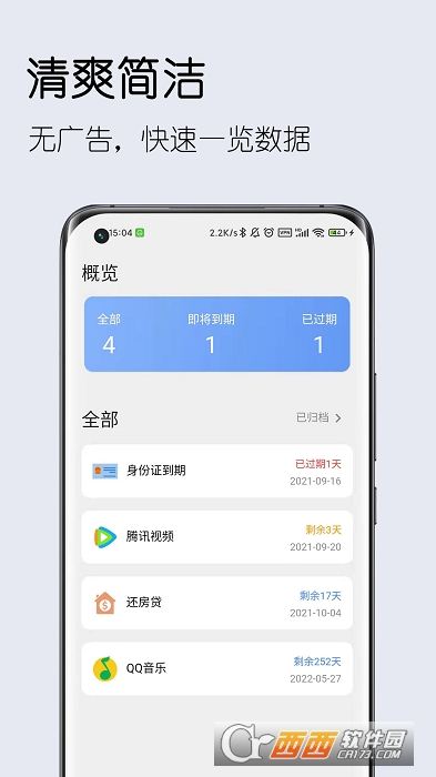 到期清单有效期列表和状态查看界面