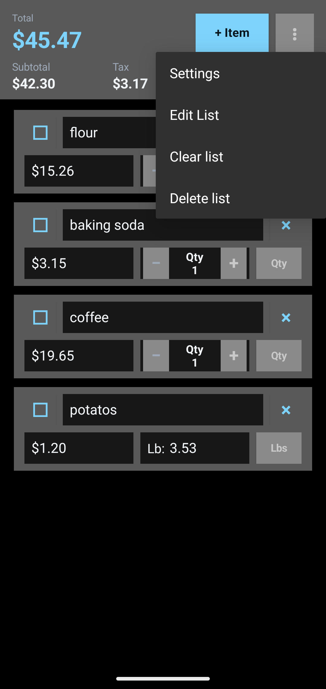 Shopping List Calculator购物清单计算器 v2.1安卓版截图