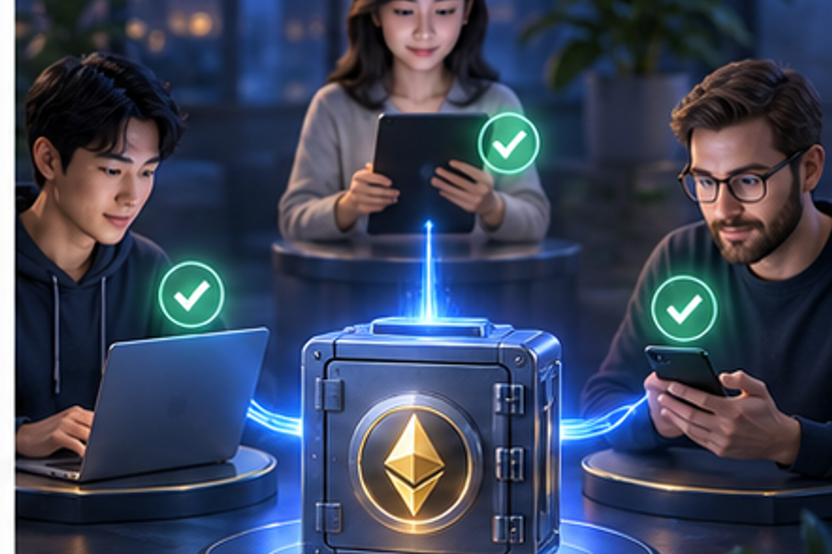 团队成员在不同设备上独立复核并批准多签交易