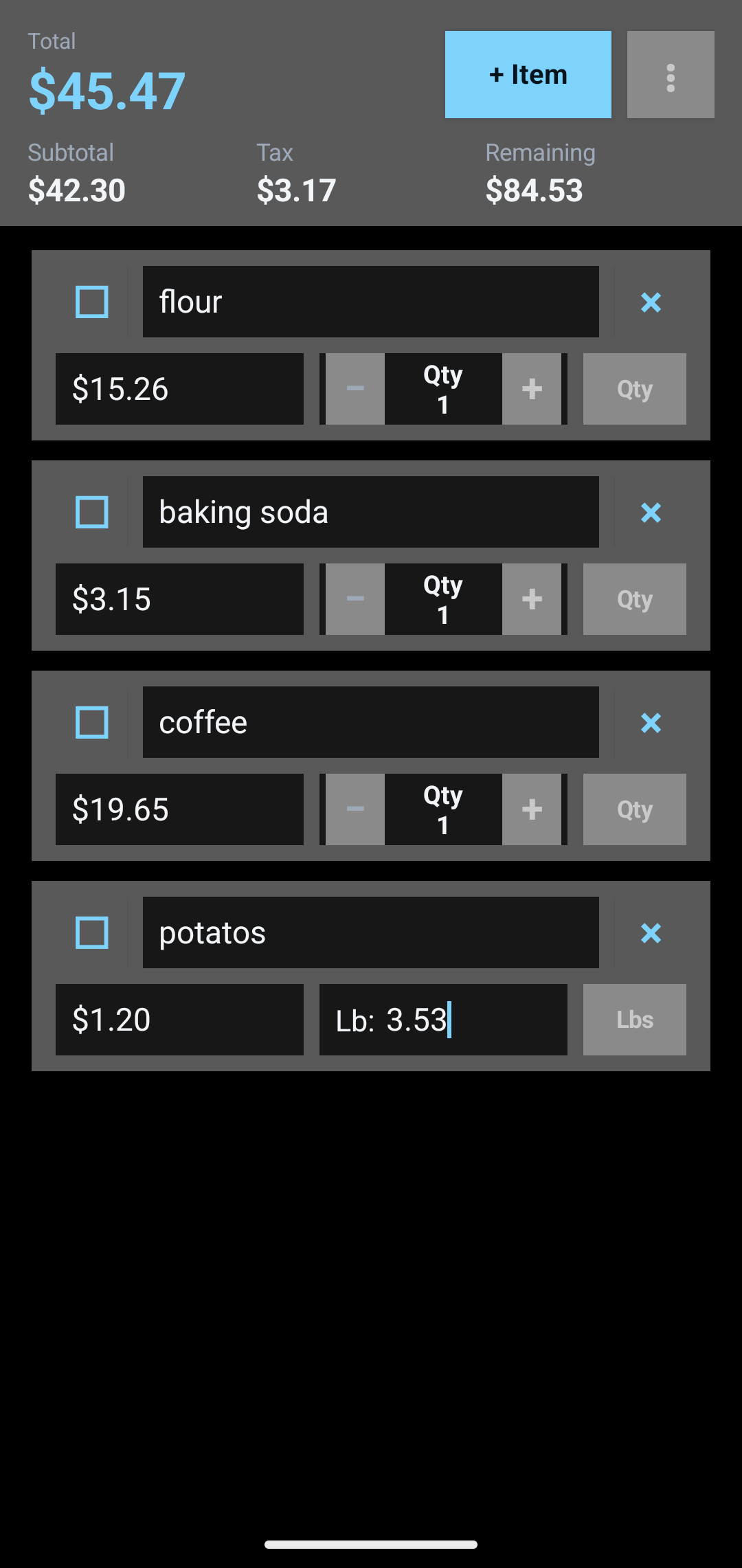 Shopping List Calculator购物清单计算器 v2.1安卓版截图