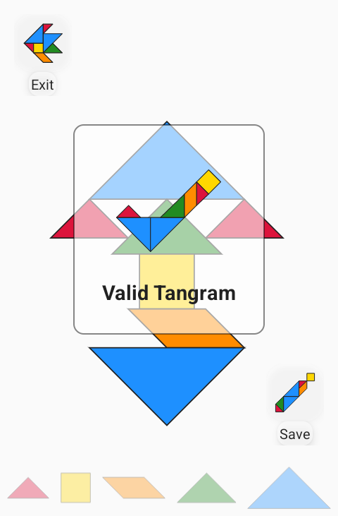 Tangram七巧板不同谜题选择和提示设置界面