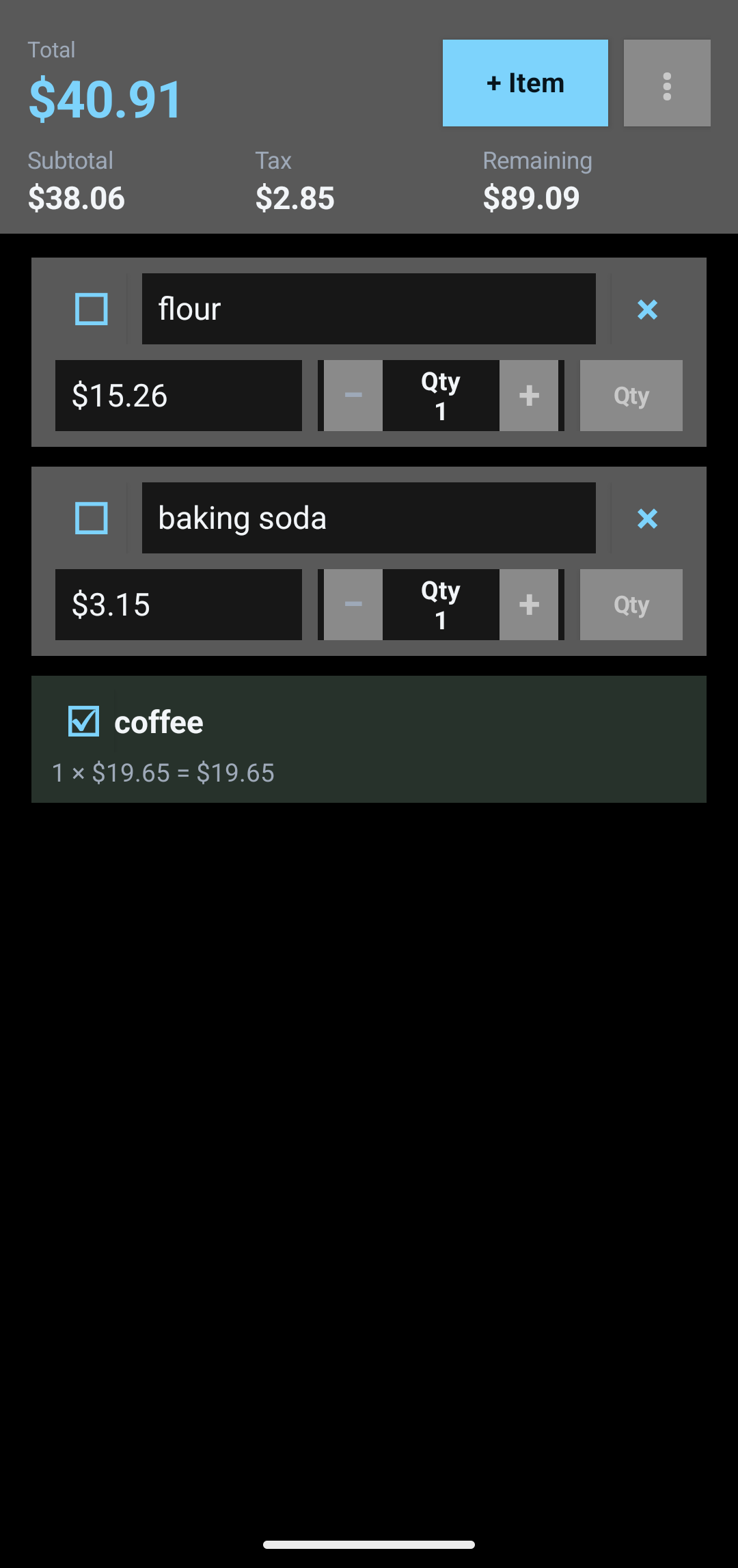 Shopping List Calculator购物清单计算器 v2.1安卓版截图