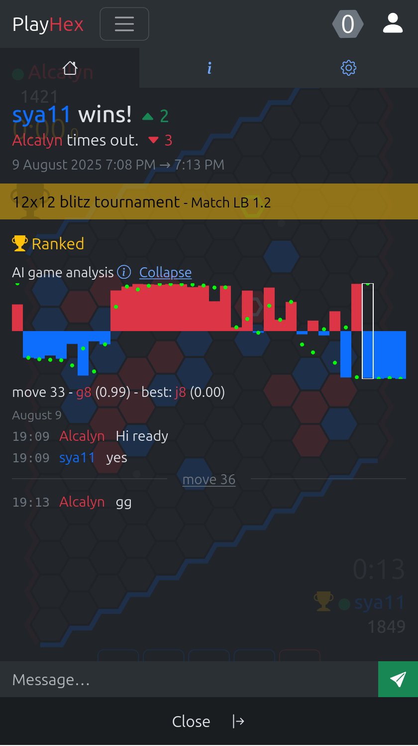 PlayHex六角棋匹配模式与时间设置