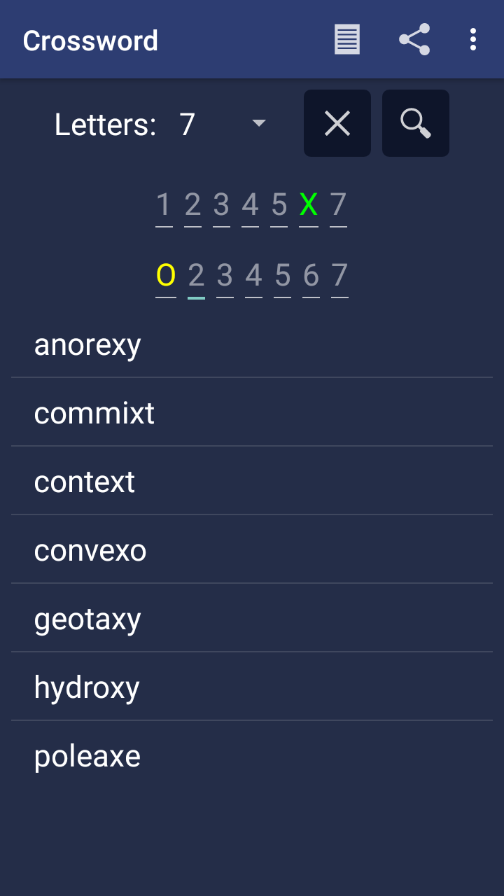 Crossword离线填字游戏主要界面
