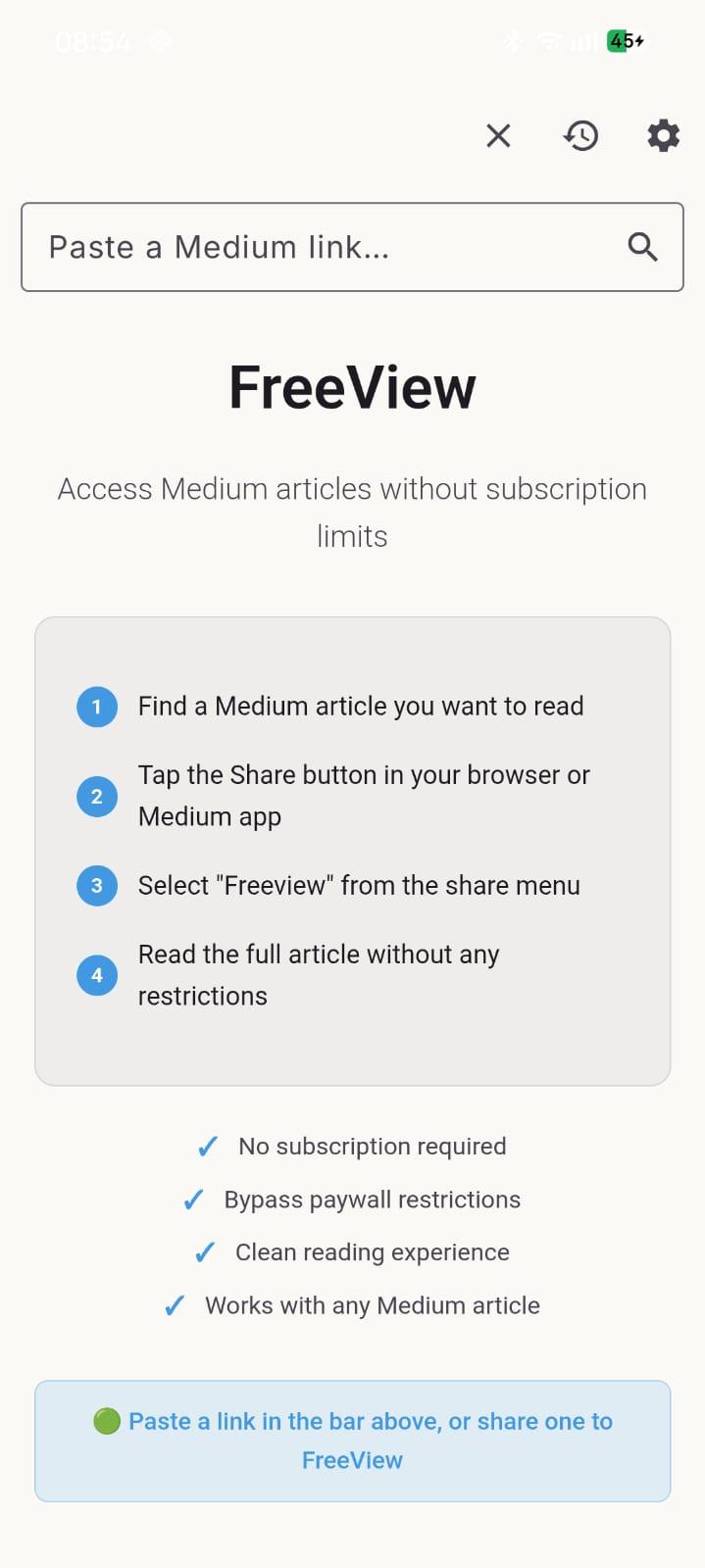 FreeView文章阅读器 v1.2安卓版截图
