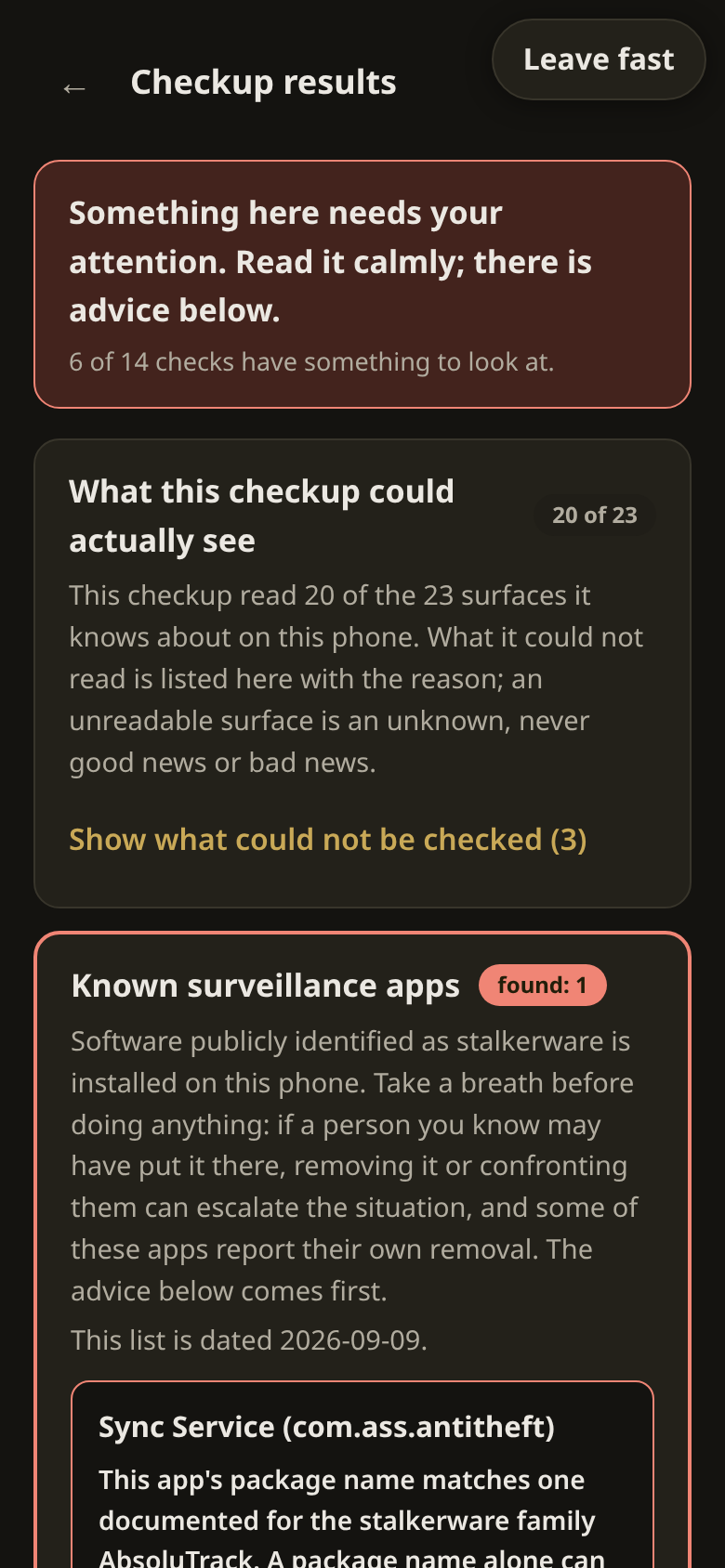 Sweep隐私检查 v0.7.2安卓版截图
