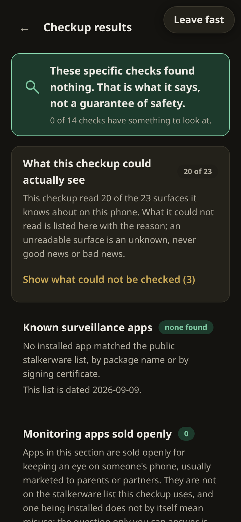 Sweep隐私检查 v0.7.2安卓版截图