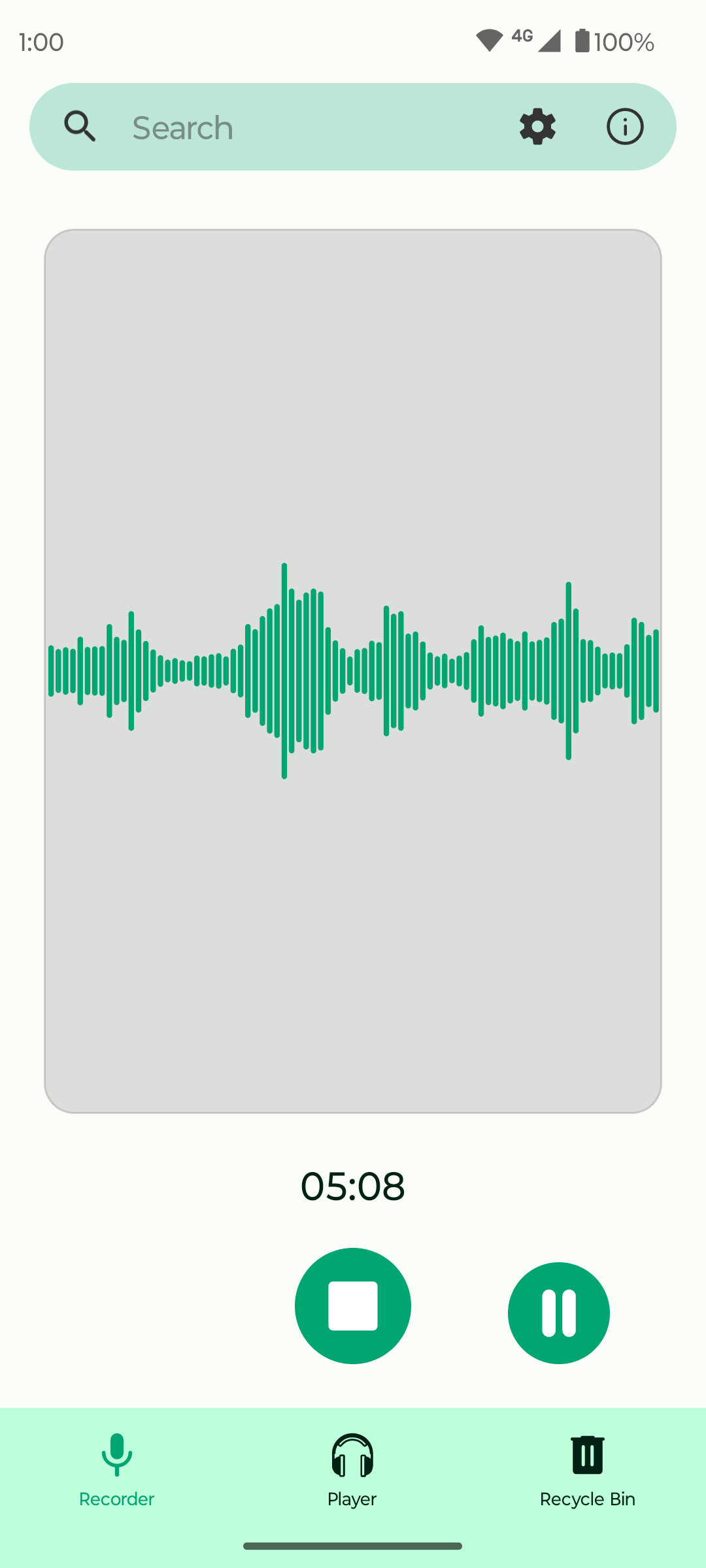 Fossify Voice Recorder Beta真实录制波形截图