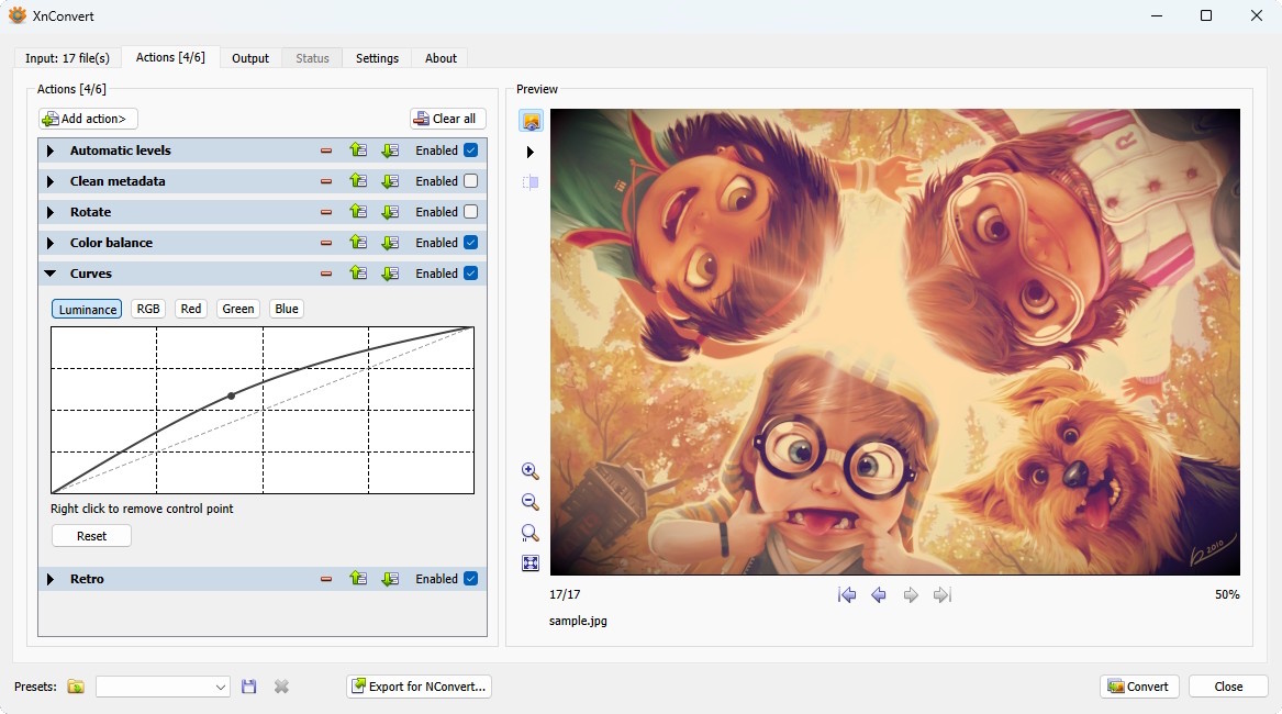 XnConvert v1.118.0 Windows图片批量转换工具截图