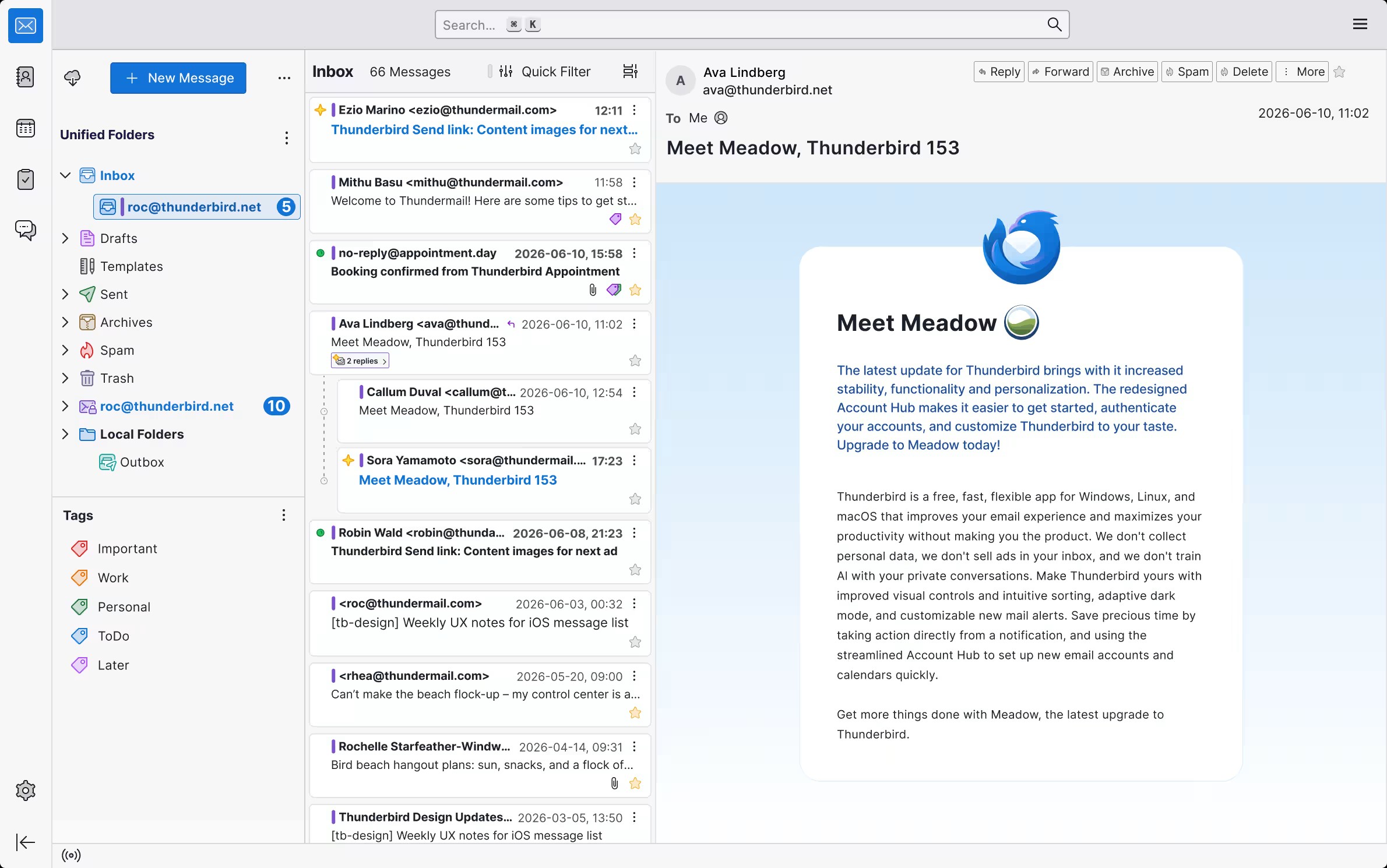 Thunderbird v159.0邮件客户端Windows版截图